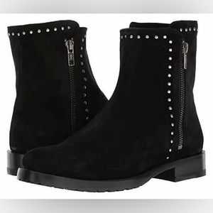 Frye - Natalie Studded Double Zipper Black Suede Ankle Boots Women’s Size 7.5